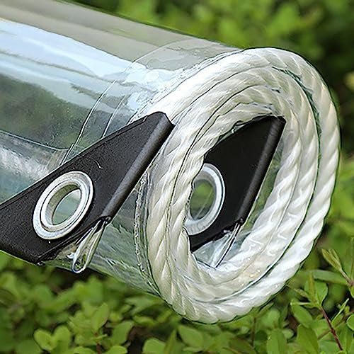 NUACOS Bâche Imperméable Transparente, Bâche PVC Imperméable avec Oeillets, Rideau Exterieur Terrasse Bache Pergola Transparente Rideau pour Balcon, Toit, Pergola,200x150cm