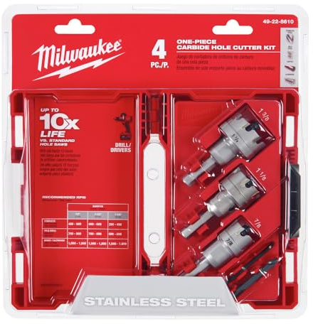 Milwaukee 49-22-8610 Hartmetall-Lochfräser 4-teilig