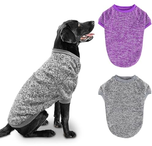 RANYPET 2 Stück Große Hundepullover für Winterhunde Klassischer Strickpullover Weiche Verdickung Warme Hundekleidung für Mittelgroße Hunde 5XL