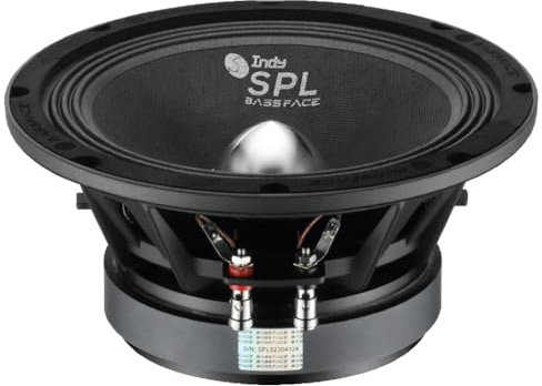 GK SOUND 1 Bass Face Indy SPL8M/4 midrange Profesionales 20 cm 200 mm 8 diámetro 250 vatios rms y 500 vatios máx, 4 ohmios, sensibilidad de 96,5 db, para Coche, 1 Pieza