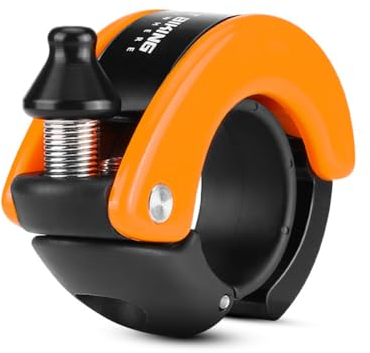 Cachpib Fahrradklingeln Unsichtbare Mini Laute Fahrradklingel Aluminiumlegierung Fahrrad Lenker Glocke für 22,2 mm Mountainbike Lenker orange Farbe One