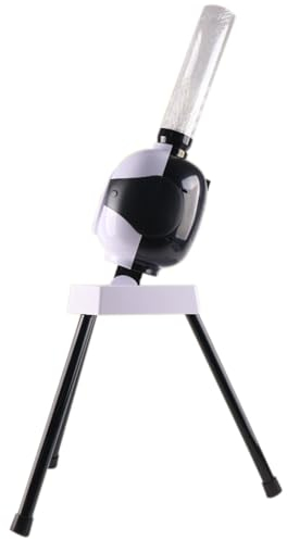 BURLOE Badminton Trainingsmaschine, Automatische Shutter Shuttlecock Emission Beherbergt Anfänger Trainer Aid Selbststammtrainer Für Jungen Und Mädchen,Schwarz