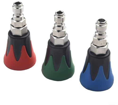 Washer Nozzle Tips, Quick Release High Pressure Short Trigger, for Car Garden Cleaning(15°+25°+40°)
