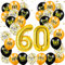 TECHEEL Luftballon 60 Geburtstag Deko 60 Geburtstag Männer Frauen Luftballon Vintage 60 Luftballon 1964 Luftballons Schwarz Gold Deko 60. Geburtstag Konfetti Luftballons Birthday Party Decorations