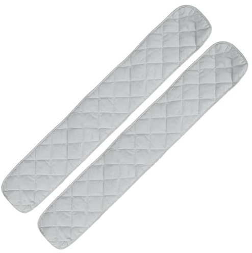 LNNXSZ Bettkantenschutz für Kinderbetten 2 Stücke Baumwolle Krippe Schutz Wrap Rand Anti-Biss Einfarbig Bett Zaun Leitplanke Schiene Abdeckung Sicher Zahnen Schutz (Color : Gray-120cm)