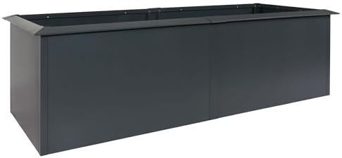 Hochbeet HWC-N24, Metallhochbeet Gemüsebeet Blumenkasten Pflanzkübel, Schneckenkante 78x250x90cm Eisen 65kg, anthrazit