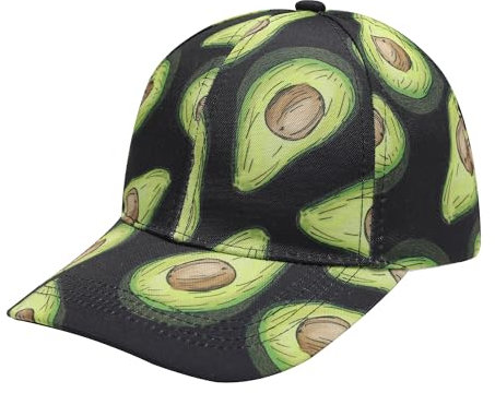 ZLYC Damen Floral Baseball Cap Mode Blumen Atmungsaktiv Basecap(Avocado Schwarz),Einheitsgröße