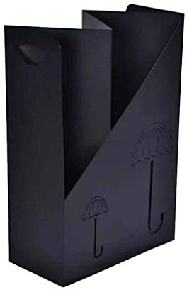 Cuiynice Paragüero Geométrico Creativo, Estante de Almacenamiento de Metal para Bastones, Blanco Negro, 40 cm x 20 cm x 60 cm (Negro)