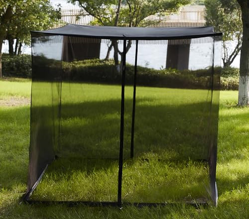 Mengersi Mosquitera, tienda de campaña extragrande para camping, mosquitera para cama individual, patio, camping, al aire libre y viajes (negro, grande)