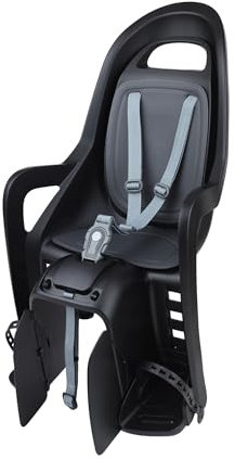 POLISPORT 8408700001 - Siège arrière de vélo GROOVY AVS+ pour enfants d'un poids maximum de 22 kg avec ancrage sur le porte-bagages compatible uniquement avec AVS+ en Noir/Gris Foncé