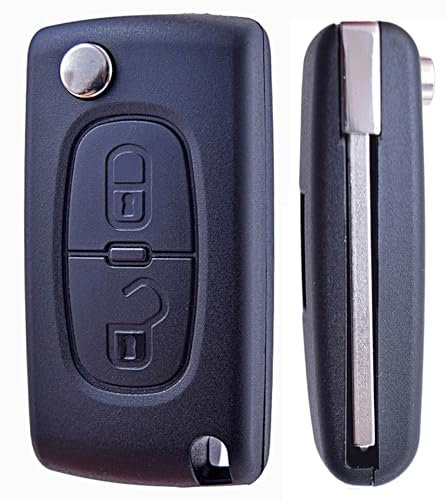 ANGOFIZ Coque Clé Pliable 2 Boutons CE0523 Lame VA2 Compatible avec Peugeot 207 307 307S 308 407 408 3 607 807 2BT 3008 5008 Partner Expert Citroen C2 C3 C4 C5 C6 C8 DS3