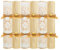 YöL 6 Woodland Joy Christmas Crackers Gold Metallic White Glitter Deluxe Family Xmas Table Decoration