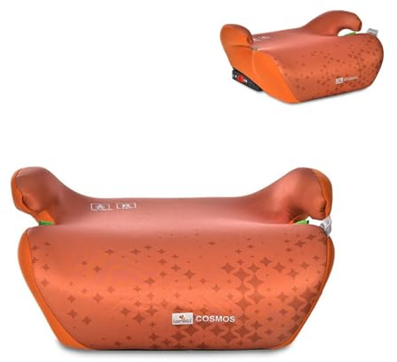 Lorelli Cosmos Kindersitzerhöhung Isofix 125 bis 150 cm (6-12 Jahre) Norm R129, Autositzerhöhung, tragbare Sitzerhöhung, Kindersitz, Autositz Erhöhungen für Kinder (Ginger)