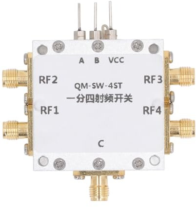 Modulo Interruttore RF SP4T, Guscio con Struttura CNC in Lega di Alluminio, Interruttore Elettronico a Microonde a Bassa Perdita di Inserzione 0,1-6GHz, Ampia Larghezza di Banda