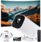 Mini Projector WiFi+BT5.0 Android11, Automatic Correction Vertical Direction,4K Video Support,Projection Size 40~150 Inch 180° Multi-Angle Adjustmen,Portable Projector for Bedroom,Living room
