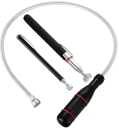 3 imanes de varilla extra fuertes, barra magnética telescópica para taller, elevador magnético flexible, varilla telescópica magnética, herramienta de varilla magnética, agarrador magnético para