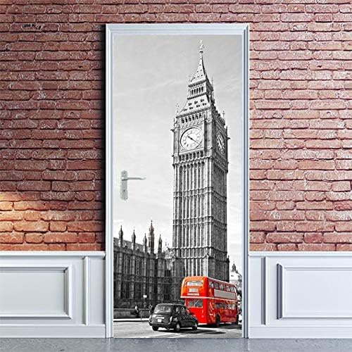 Türtapete Selbstklebend 70x200 London Türaufkleber 3D Türposter London Fototapete Türfolie Türklebefolie Wasserdichte für Türwand Dekoration Tapete a/1225
