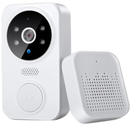 Fangxuee Tuya Smart Home Doorbell Camera WiFi Wireless Doorbell DC AC Battery Powered Camera Bell Smart Life Doorbell Camera,A
