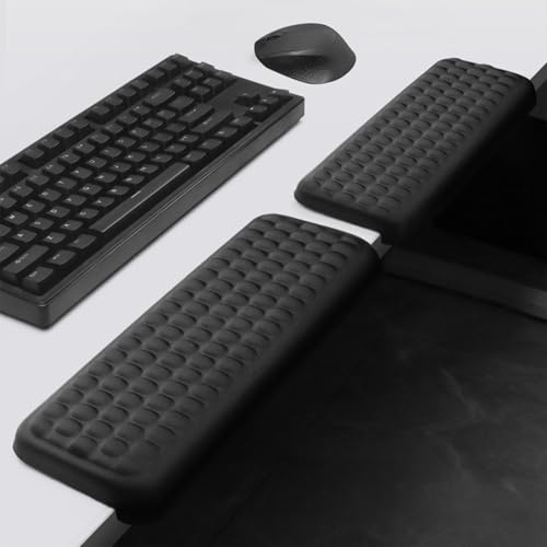 2 Stück Foam Handballenauflage, L-förmige Schreibtisch EdgeRest,Ellenbogenauflage für Büros,Wrist Rest Pad,Tastatur HandgelenkauflageErgonomische Ellbogenschützer, Rutschschutz (2er Schwarz)