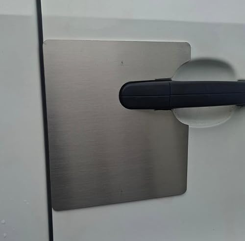 DORAS Brushed Stainless Repair/Security Shield Compatible with Ford Custom (2014 > 2023) Van - Rear Door Latch Plate