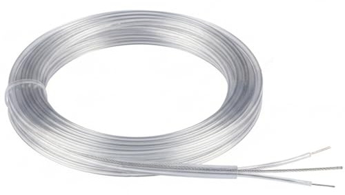 Cavo per lampada trasparente a 2 conduttori con filo in acciaio da 2 m, cavo elettrico trasparente da 0, 75 mm² per lampade a sospensione sospese e progetti di illuminazione fai-da-te