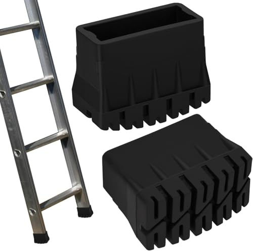 Patas Para Escaleras 25x60mm Tacos Para Escaleras de Aluminio 2Pcs | Patas de Goma para Escaleras Aluminio Antideslizante Buen Ajuste y Buen Agarre Resistentes a Altas Temperaturas y al Desgaste