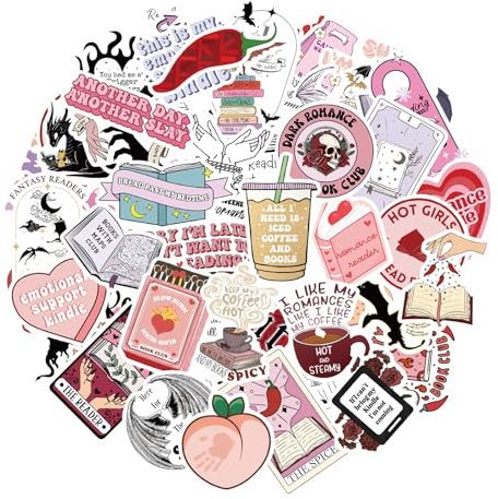 Kindle-Laptop-Aufkleber, 50 Stück, rosa, für Kindle, Aesthetic Aufkleber, wasserfest, Dekoration, Scrapbooking/Computer, Koffer, MacBook, Motorrad