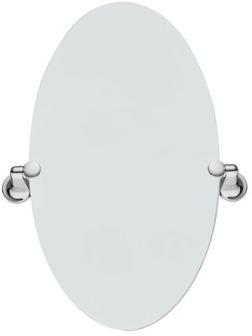 Pifco Oval Wall Bathroom Mirror Frameless 45.5 x 30.3cm Chrome Finish