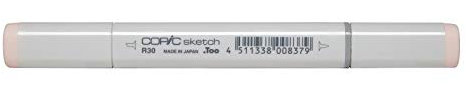 COPIC Sketch Marker Typ R - 30, Pale Yellowish Pink, professioneller Pinselmarker, mit einer Super-Brush-Spitze und einer Medium-Broad-Spitze