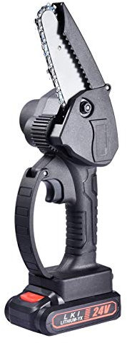 Motosierra Con Una Mano, Mini Motosierra Recargable Inalámbrica, Motosierra De Velocidad Variable De 4 Pulgadas, Adecuada Para Cortar Madera Y Podar árboles (negro-estándar europeo)