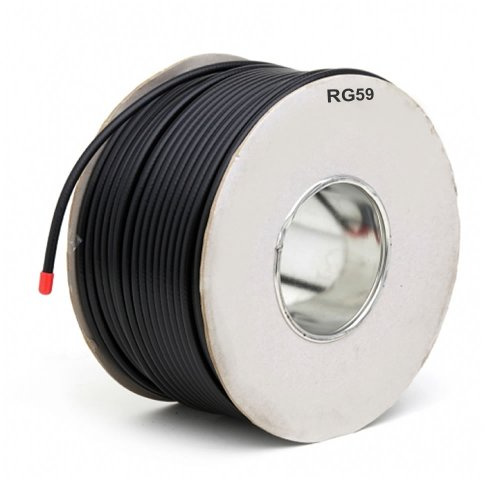 kenable RG59U Coaxial Aluminium Braid Coaxial Cable Reel 100m Lead Black [100 metres]