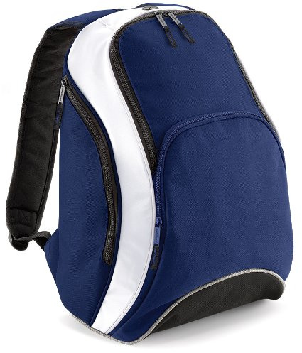 Bag Base – Sac à dos lycéen Student Leisure Sport Men's/Women's Unisex Teamwear Backpack 21L – BG571 – Navy Blue and White