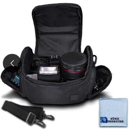 Medium Soft Padded Camera Bag Case for DSLR and Mirrorless Cameras – Fits Nikon, Canon, Sony, Pentax, Olympus, Panasonic, Samsung & More – Shockproof Protection for Lenses & Accessories