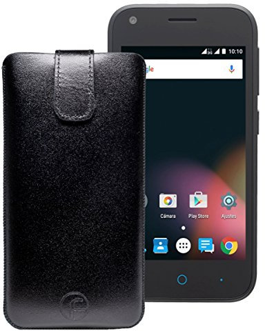 Original Favory Etui Tasche für ZTE BLADE L110 | Leder Etui Handytasche Ledertasche Schutzhülle Case Hülle Lasche mit Rückzugfunktion* in schwarz