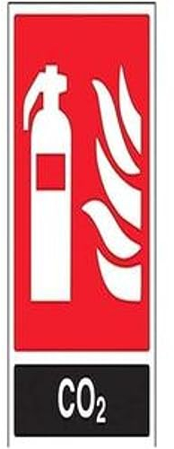 VSafety Feuerlöscher-Schild 11030AU-R, CO2-ID, starrer Kunststoff, Hochformat, 200 mm x 300 mm, schwarz/rot