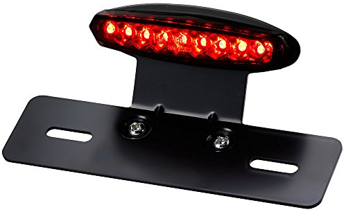 Germany Motorsports Motorrad Mini LED Rücklicht Xeno schwarz rot mit Kennzeichen Halter Träger