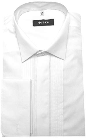 HUBER Smokinghemd mit Biesen weiß M