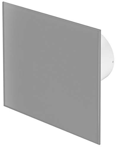 125mm Pull Cord Extractor Fan Matte Grey Glass Front Panel TRAX Wall Ceiling Ventilation