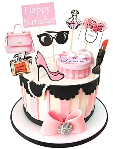 Regendeko Happy Birthday Lady Thema Mädchen Kuchendekoration Cupcake Toppers Geburtstagskuchen Deko (Stil 2)
