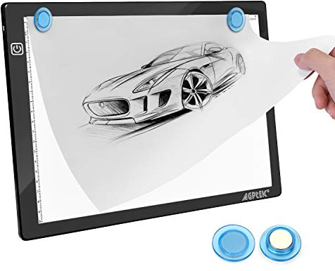 IMAGE Leuchttisch A4 Led Pad magnetisches Zeichenbrett dimmbarer Leuchtkasten Copy Board mit USB Kabel und Netzteil Led Licht Pad zum Zeichnen Diamond Painting Skizzieren Animatio (Schwarz)