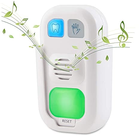 HONWELL Minuterie de brossage des dents alimentée par batterie minuterie de lavage des mains Minuterie de musique 12 chansons avec lumière LED couleur pour que les enfants (1 paquet)