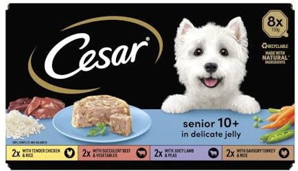 CESAR® Senior Wet Dog Food Trays Meat in Delicate Jelly 8 x 150g