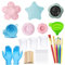 Allazone 37 PCS Acrylic Pouring Art Supplies Kit Acrylic Pouring Strainers Set, 6 PCS Plastic Silicone Paint Pouring Strainers Painting Tools Kits with Paintbrush, Collapsible Funnel for DIY Paint