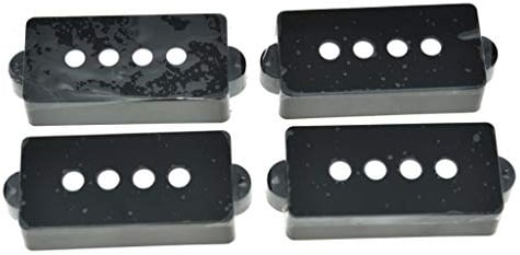 KAISH 4pcs P Bass Style Pickup Covers 4 String Basso Elettrico Pickup Covers per Precision P Bass Nero