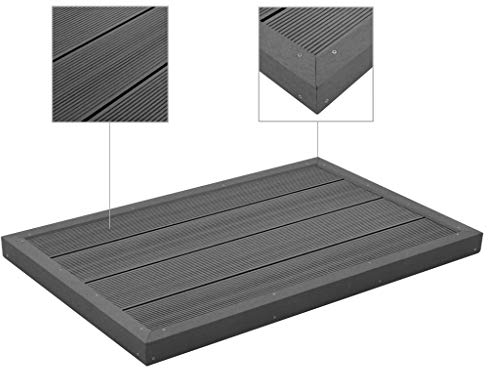 Tidyard Pannello antiscivolo multifunzione in WPC per doccia a energia solare, 101 x 63 x 5,5 cm, in legno composito
