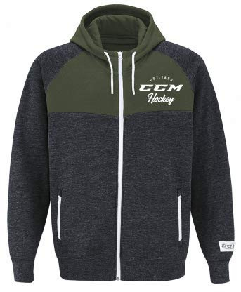 CCM Hoodie Academy Full Zip Hood Limo/Army Green SR