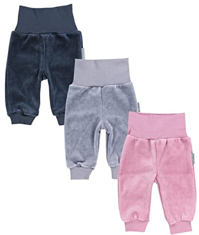 TupTam Baby Mädchen Nicki Hose Jogginghose 3er Pack, Farbe: Farbenmix 1, Größe: 80