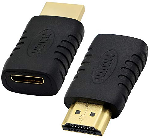 GINTOOYUN Mini HDMI Female to HDMI Male Adapter,Mini HDMI Type C to HDMI Type A Converter for Camera,Computer Graphics Card,Tablet, Etc-2PCS