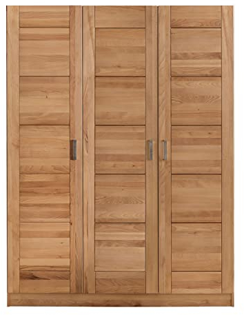 Möbel-Store24 Kleiderschrank Türen Holz Kernbuche-massiv Natur geölt 3-türig Tollo