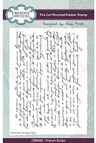 Sam Poole Stempel mit französischer Schrift, vorgeschnittener Stempel, grauer Gummi, A6